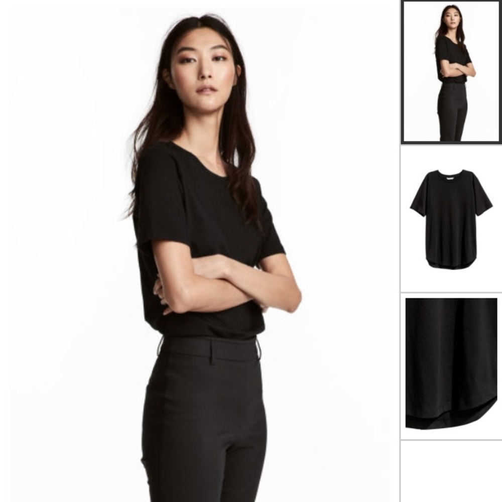 H&M black T-Shirt quarter sleeve size XS